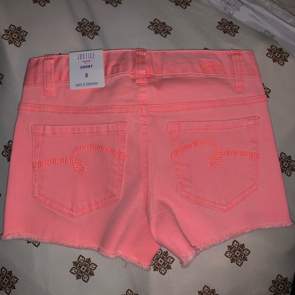 Girls justice bright orange (highlighter) shorts